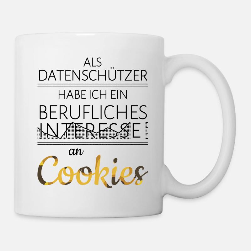 Lustig Datenschützer berufliche Cookies - Tasse - Weiß