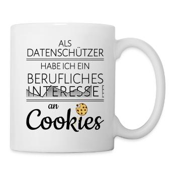 Lustig Datenschützer berufliche Cookies - Tasse - Weiß - Rechts