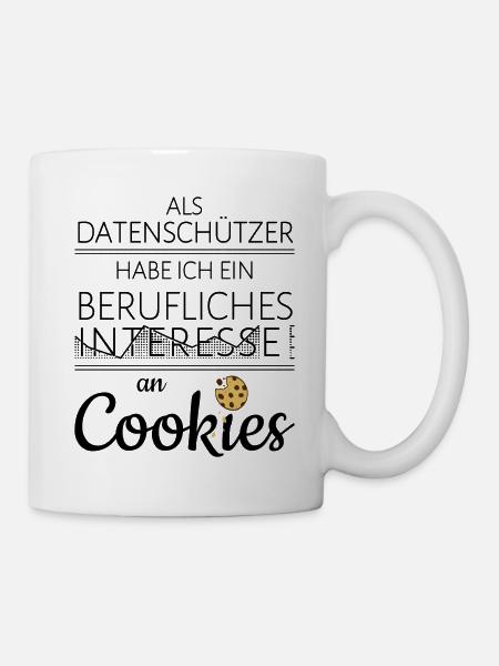 Lustig Datenschützer berufliche Cookies - Tasse - Weiß