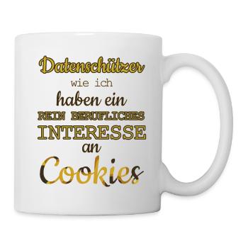 Lustig Datenschützer berufliche Cookies - Tasse - Weiß - Rechts