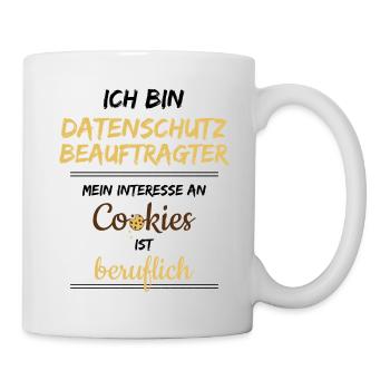 Lustig Datenschützer berufliche Cookies - Tasse - Weiß - Rechts