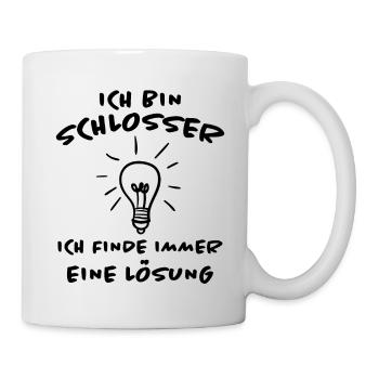 Schlosser Beruf Lustiger Spruch Schloss Geschenk - Tasse - Weiß - Rechts