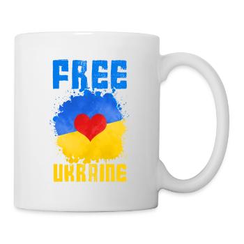 ukraine flag heart peace - Mug - white - Right