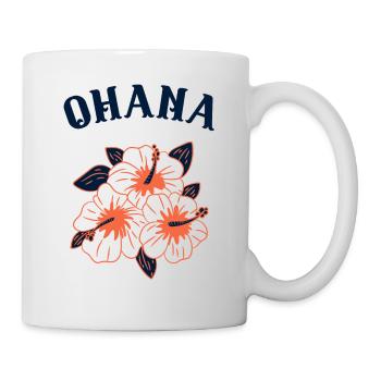 Hawaiian hibiscus flower design, Ohana hawaii - Mug - white - Right