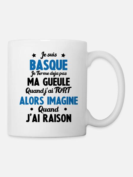 Je suis Basque - Je ferme pas ma gueule - Mug blanc - blanc