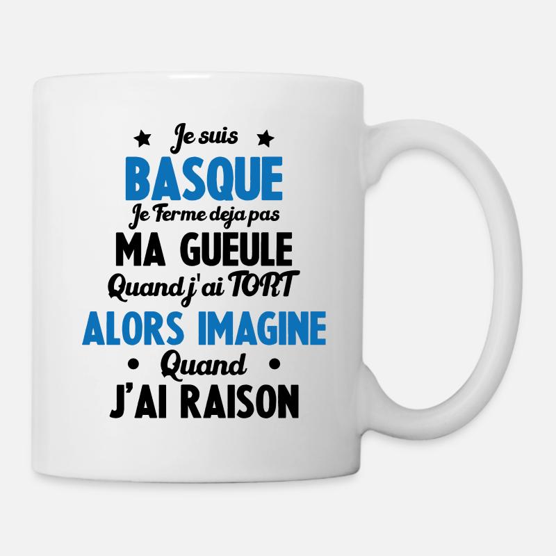 Je suis Basque - Je ferme pas ma gueule - Mug blanc - blanc