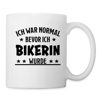 Bikerin Lustiger Spruch Bike Fun Sprüche Geschenk - Tasse - Weiß - Rechts