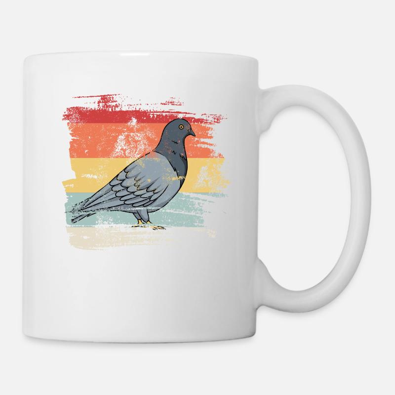 Retro Vogel Taube - Tasse - Weiß