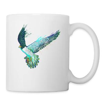 Fliegender Vogel Bunter Wanderfalke - Tasse - Weiß - Rechts