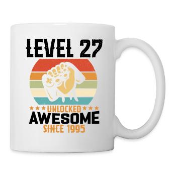 Level 27 Jahre unlocked Gaming Geburtstagsgeschenk - Tasse - Weiß - Rechts