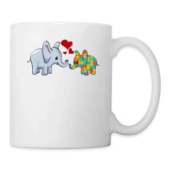 Autisme Éléphant Maman - Mug blanc - blanc - Droite