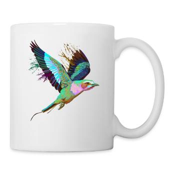Fliegender Splash Gabelracke Vogel - Tasse - Weiß - Rechts