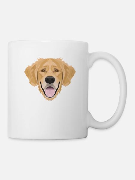 Lächelnder Golden Retriever - Tasse - Weiß