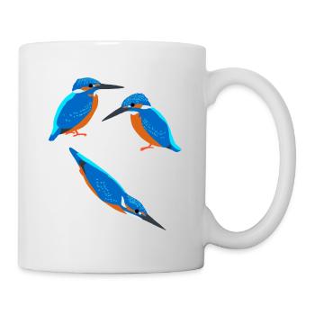 Vögel Eisvogel - Tasse - Weiß - Rechts