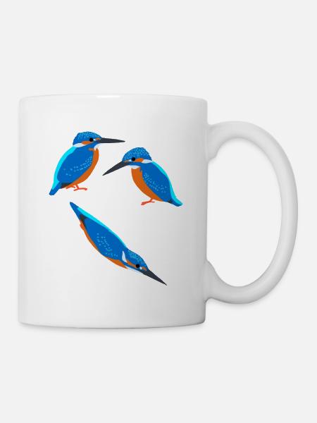 Oiseaux Martin-pêcheur - Mug blanc - blanc