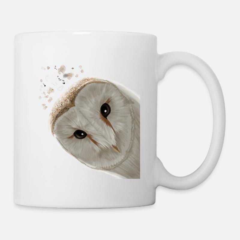 Vogel Eule - Tasse - Weiß