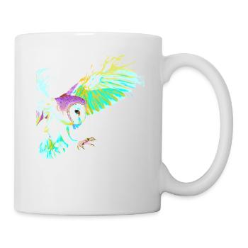 Fliegender Splash Vogel Eule - Tasse - Weiß - Rechts