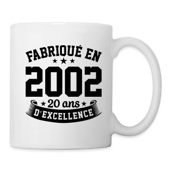 Fabriqué en 2002 20 Ans D'excellence - Mug blanc - blanc - Droite