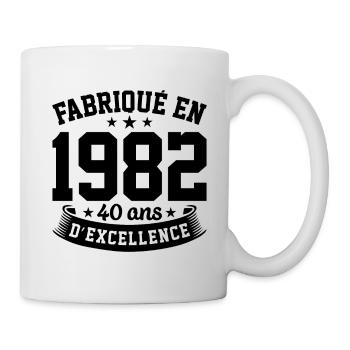 Fabriqué en 1982 40 Ans D'excellence - Mug blanc - blanc - Droite
