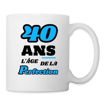 40 ans l’âge de la perfection anniversaire humour - Mug blanc - blanc - Droite