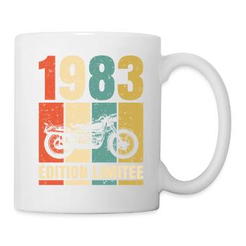 1983 Anniversaire Motard Vintage Cadeau Moto - Mug blanc - blanc - Droite