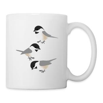 Lustige Vögel Chickadee - Tasse - Weiß - Rechts