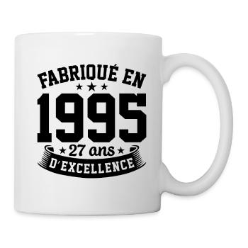 Fabriqué en 1995 27 Ans D'excellence - Mug blanc - blanc - Droite