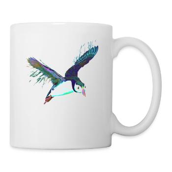 Splash Fliegender Vogel Papageientaucher - Tasse - Weiß - Rechts