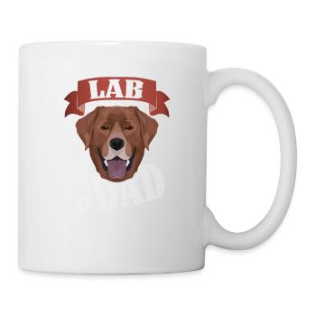 Schoko Labrador Dad, Hundepapa - Tasse - Weiß - Rechts