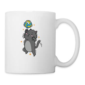 Cat Plays Volleyball Sport Hobby Pet - Mug - white - Right