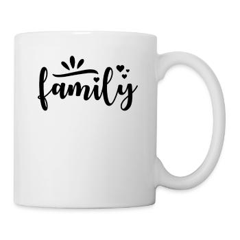 Texte de famille avec des cœurs - Mug blanc - blanc - Droite