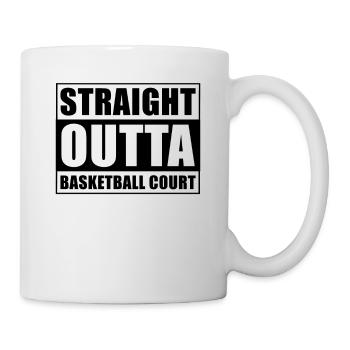 Terrain de basket-ball droit outta - Mug blanc - blanc - Droite
