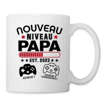 Nouveau niveau papa 2023 - Cadeau Futur Papa Gamer - Mug blanc - blanc - Droite