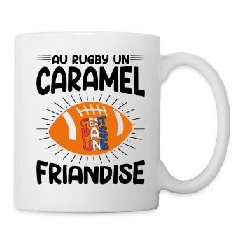 Au Rugby Un Caramel C'est Pas Une Friandise - Mug blanc - blanc - Droite