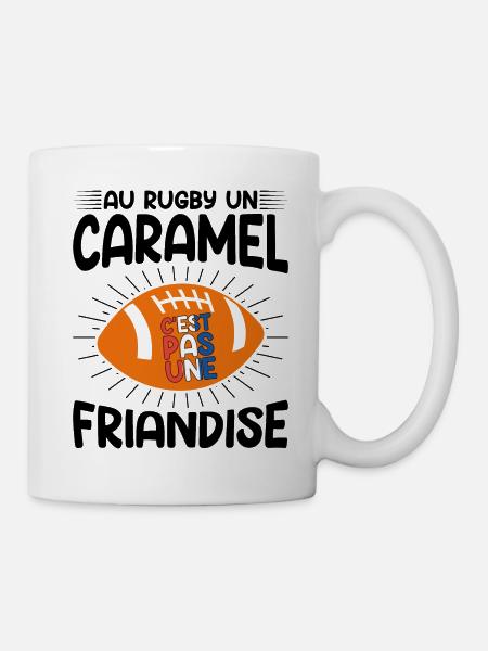 Au Rugby Un Caramel C'est Pas Une Friandise - Mug blanc - blanc