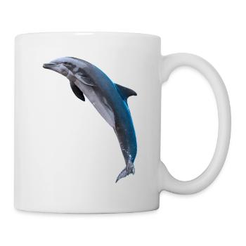 Dolphin jumping, Natural, left - Mug - white - Right