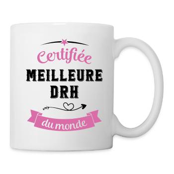 Certifiée meilleure drh du monde - Mug blanc - blanc - Droite