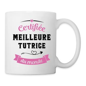 Certifiée meilleure tutrice du monde - Mug blanc - blanc - Droite