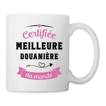 Certifiée douanière du monde - Mug blanc - blanc - Droite