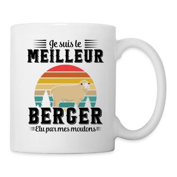 Berger élu par les moutons cadeau humour - Mug blanc - blanc - Droite