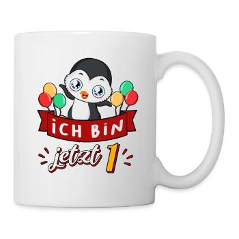 1 Geburtstag Jahr Pinguin Kindergeburtstag - Tasse - Weiß - Rechts