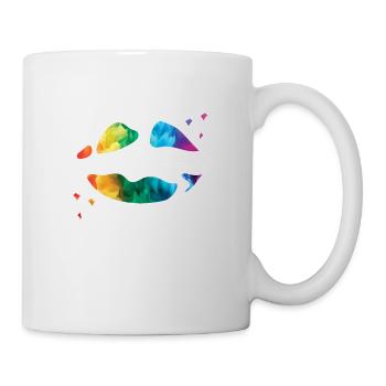 LGBTQ Parade Rainbow Flag Kiss - Mug - white - Right