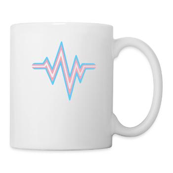 Transgenre Heartbeat Trans Flag Couleurs LGBT - Mug blanc - blanc - Droite