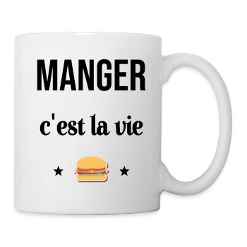 Manger c'est la vie Hamburger Humour - Mug blanc - blanc - Droite