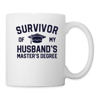 Survivor Of My Husbands Diplôme de maîtrise - Mug blanc - blanc - Droite