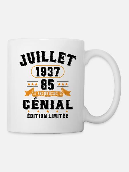 85 Ans Anniversaire Vintage Né(e) en Juillet 1937 - Mug blanc - blanc