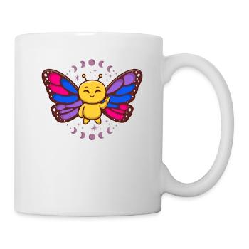 Bisexuelle Flagge Monarch Schmetterling Insekt Subtil - Tasse - Weiß - Rechts