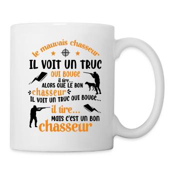 Bon Chasseur Humour Cadeau - Mug blanc - blanc - Droite