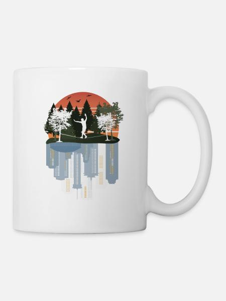 Slackline, Balance Sport - Tasse - Weiß