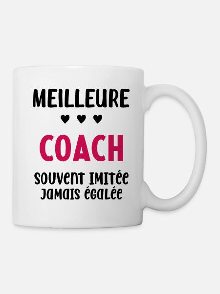 Femme Meilleure Coach Humour entraineuse Cadeau - Mug blanc - blanc